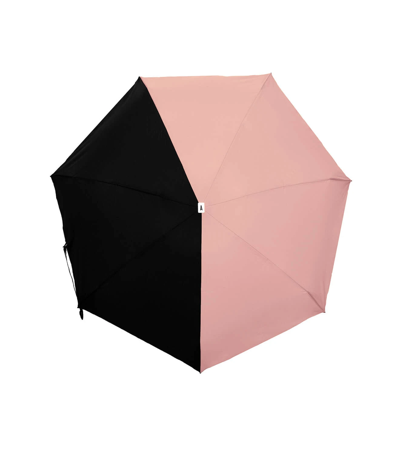 Mini parapluie Anatole pliant plat de poche bicolore Rose & Noir - Edith - Léger 220g & solide